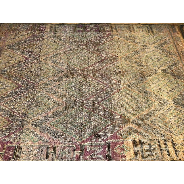 Vintage Hand Knotted Moroccan Rug. 6'3"x 9'5" For Sale - Image 10 of 16