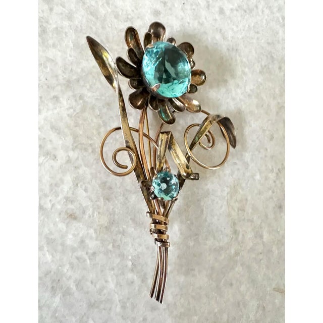 Stunning, large art deco 12k gold filled brooch stamped and signed by Harry Iskin.