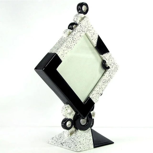 Ceramic Postmodern Ceramic Dalla Bassa Maria Ceramiche Photo Frame from Nove, Italy, 1980s For Sale - Image 7 of 10