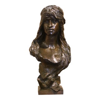 19th Century Belgian Bronze Bust “Judith” by Albert Hambresin For Sale