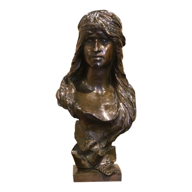 19th Century Belgian Bronze Bust “Judith” by Albert Hambresin For Sale