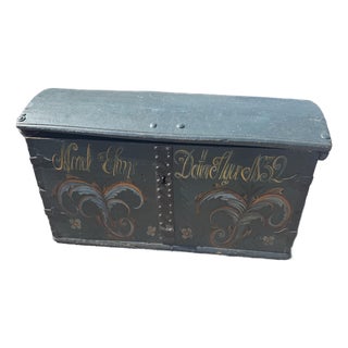 Early 19th Century Swedish Painted Marriage Trunk From 1832 For Sale