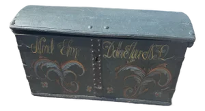 Early 19th Century Swedish Painted Marriage Trunk From 1832