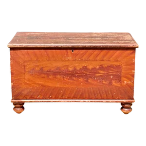 Early 19th Century Antique Vermont Grain Painted Blanket Chest with Faux Mahogany Paint