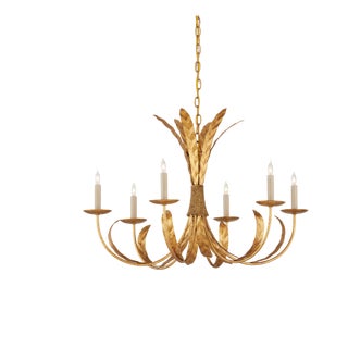 Currey & Company Bette Gold Chandelier For Sale