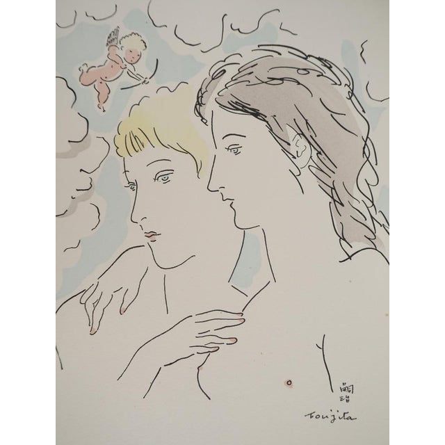 Leonard tsuguharu foujita (1886-1968) the lovers, 1927 original engraving and stencil signed in the plate on vellum 23 x...