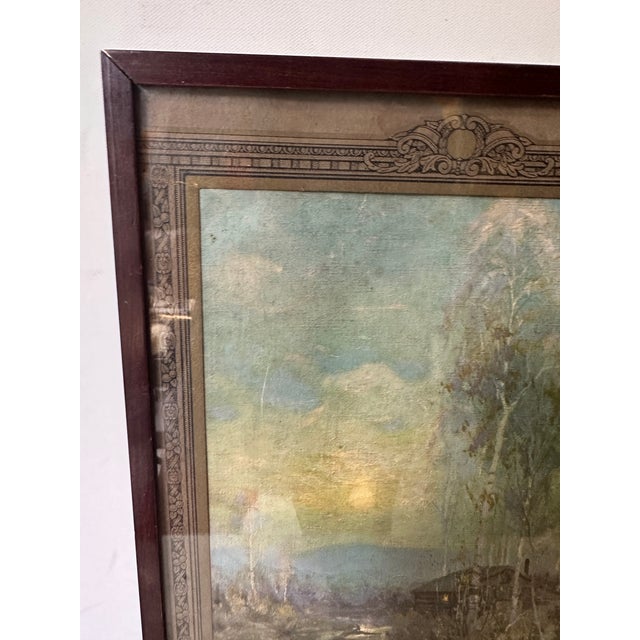 Blue 1970s Framed Print of Tree and Cabin For Sale - Image 8 of 9