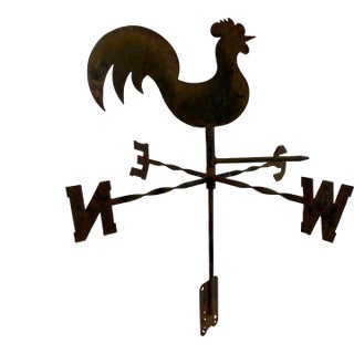 Vintage Rustic Metal Weather Vane Featuring a Majestic Rooster From England For Sale