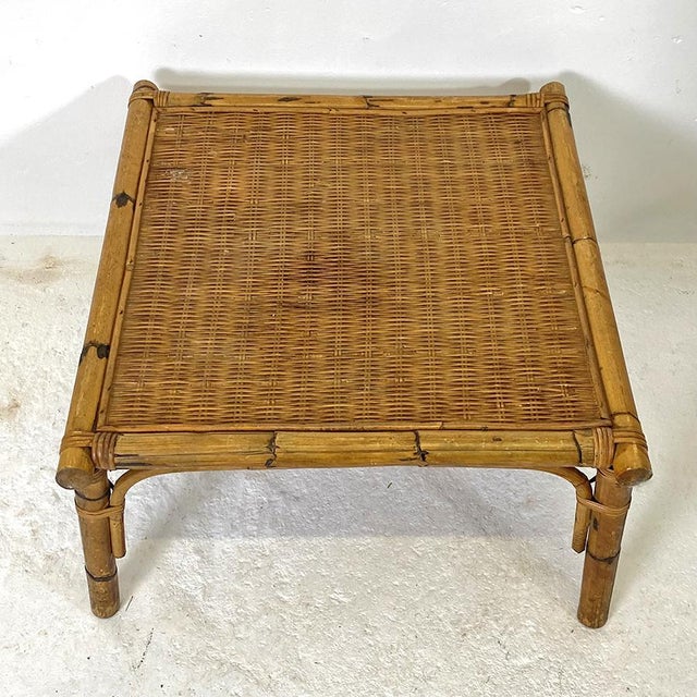 Rattan Coffee Table, 1970s For Sale - Image 4 of 5