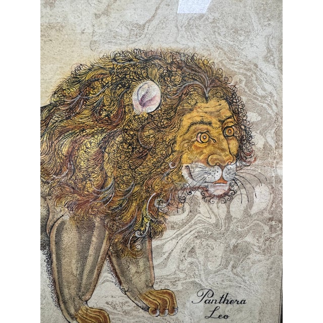 Artist-Signed Mid-Century Animal Paintings in Heavy Hand-Painted Tole Frames, Set of Four For Sale - Image 10 of 12