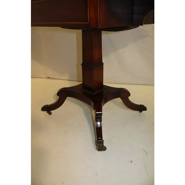 Regency Style Mahogany Pembroke Side End Table on Casters For Sale - Image 9 of 10