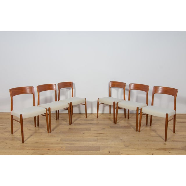A set of six chairs designed by Henry Kjærnulf for the Danish manufacturer Korup Stolefabrik. The contoured frame combines...