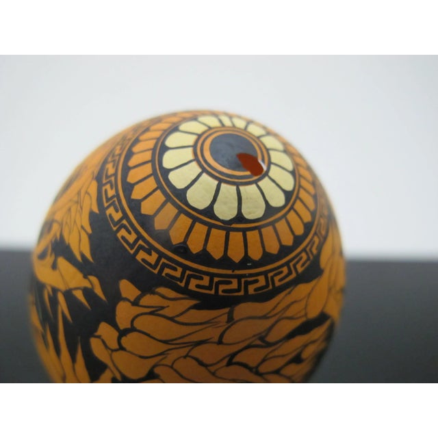 1970s Yiannis Nomikos Male Erotic Mythology Gesso & Tempera Painting on Goose Egg Art For Sale - Image 5 of 6