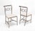 Set of rare design brass chairs in style of Jean Royère. Low profile HEAVY brass dining chairs.