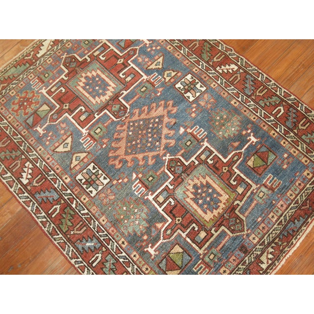 1940s Antique Zabihi Collection Persian Heriz Rug - 3'4" x 4'2" For Sale - Image 5 of 6