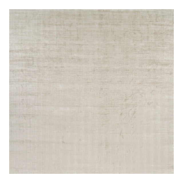 Rug & Kilim’s Oversized Contemporary Textural Solid Rug in Light Beige Tones - 14x14 For Sale