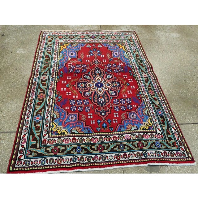 Mid 20th Century Vintage Persian Mahal Rug – Size: 3' 10" X 5'5" For Sale - Image 5 of 10
