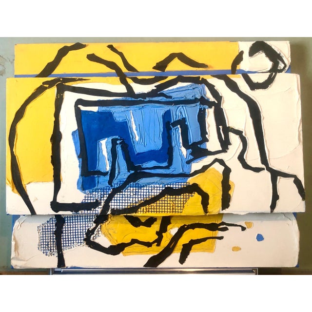 Textile Judy Rifka, Judy Rifka, Abstract Expressionist Oil Painting MIxed Media 3D Construction, 1983 For Sale - Image 7 of 16