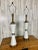 Stiffel Milk Glass and Brass Hourglass Shaped Table Lamps For Sale - Image 4 of 12