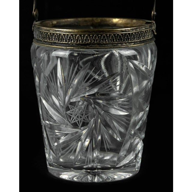 Vintage Glass Wine Cooler with Brass Handles, Italy, 1970s For Sale - Image 4 of 5
