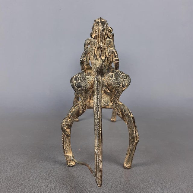 African Bronze Sculpture Horse with Warriors, Early 1900s For Sale - Image 4 of 17