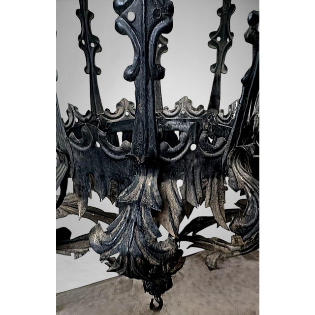 Florentine Renaissance Style Italian Wrought Iron Lantern For Sale - Image 15 of 18