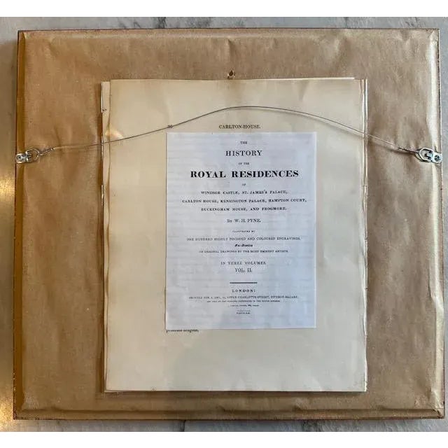 Red WH Pyne "History of Royal Residences" London 1819 Hand-Colored Aquatint For Sale - Image 8 of 10