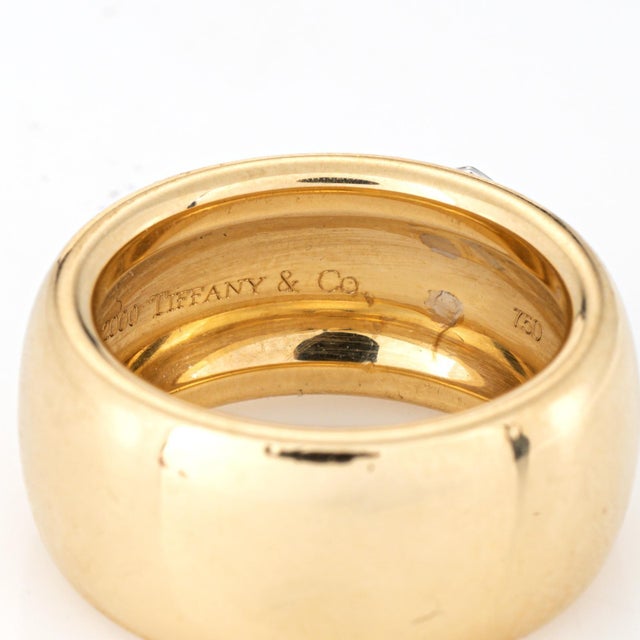 Metal C2000 Vintage Tiffany & Co Ring France 5.5 Diamond Flower Band 18k Ring Platinum For Sale - Image 7 of 7