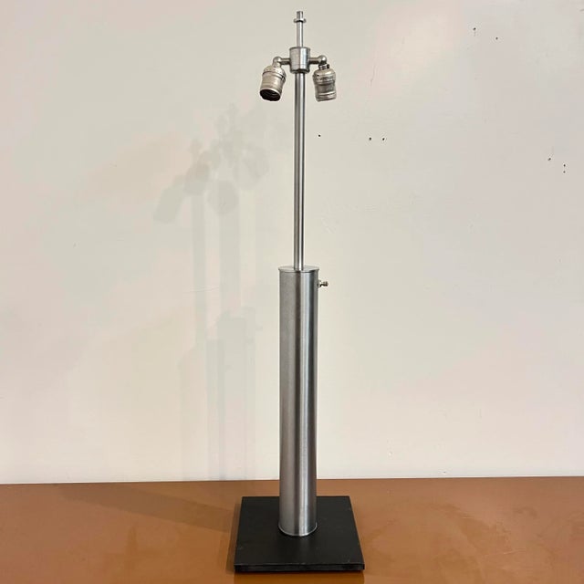 Walter Von Nessen 3-Way Switch Brushed Steel Table Lamp For Sale - Image 13 of 13