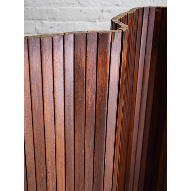 1970s Large French Tambour Folding Screen by Jomaine Baumann For Sale - Image 5 of 7