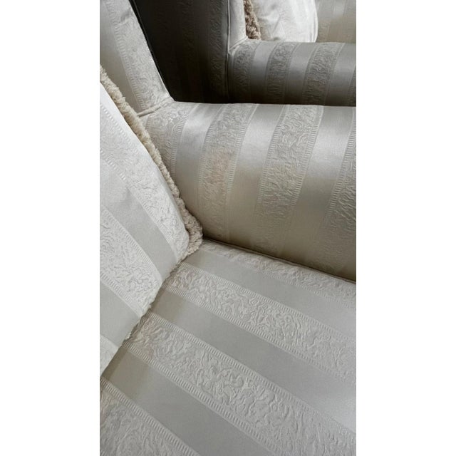 Lillian August Fringe Off-White Lounge Chairs - a Pair For Sale - Image 12 of 13