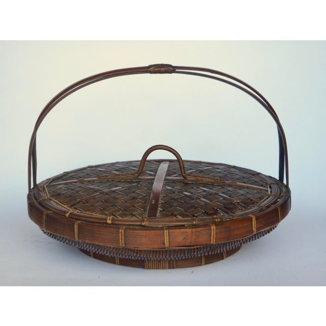 Japanese Antique Japanese Bamboo Basket Hayakawa Shokosai I (1815-1897) For Sale - Image 3 of 11