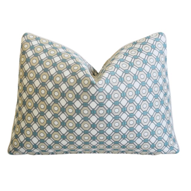 Early 21st Century Pindler & Pindler Contemporary Modern Hexagon Feather/Down Pillows 22" X 16" - Pair For Sale - Image 5 of 6
