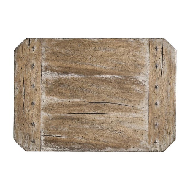 Rustic Oak French Country Pedestal Side Table For Sale - Image 9 of 9