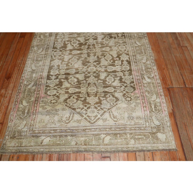 Brown Zabihi Collection Antique Persian Bidjar Rug - 4'1" x 6'5" For Sale - Image 8 of 9