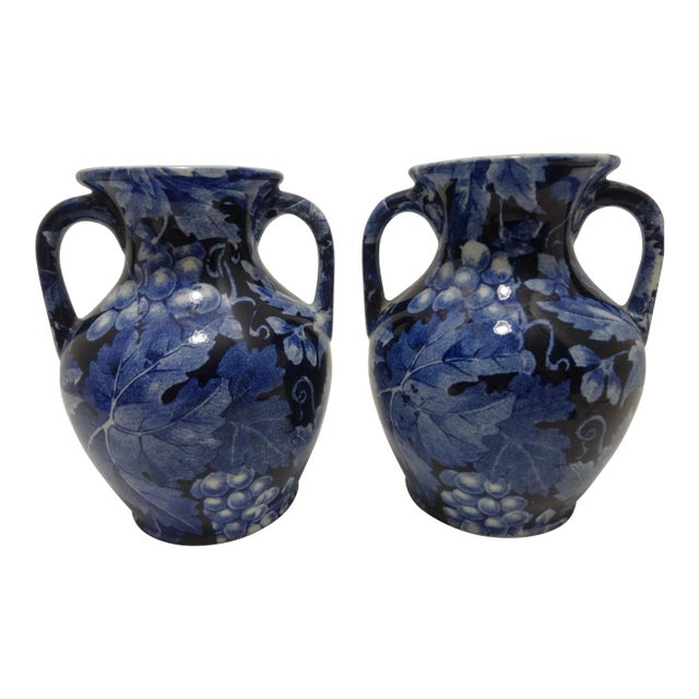 Druva Rörstrand Porcelain Wine "Grape" Vase - a pair For Sale