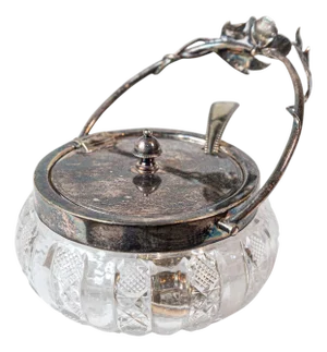 Early 20th Century English Cut Glass and Silver Plate Sugar Bowl