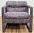 Mid 20th Century Vintage Damask Upholstery Rounded Back Parsons Chair For Sale - Image 5 of 14
