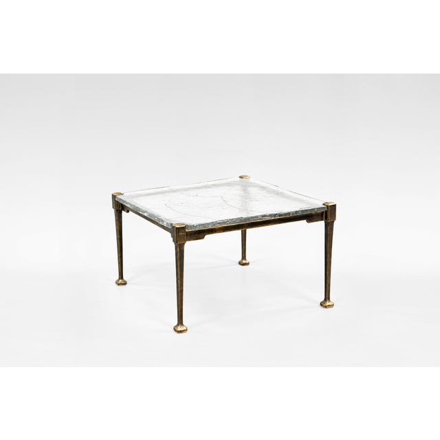 This collectable Brutalist industrial Waldemai table by Lothar & Gisela Klute, crafted in 1990s Germany, features a forged...