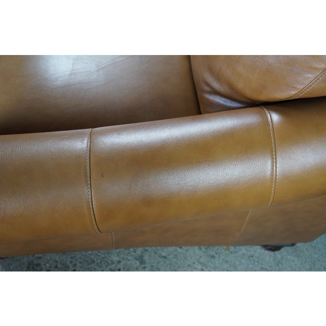 Vintage Rapallo Oversized Leather Club Lounge Reading Library Armchair 45" For Sale - Image 11 of 18