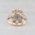 1.03ctw Diamond Flower Star Cluster Ring 14k Yellow Gold Size 6.75 Vintage For Sale - Image 4 of 8