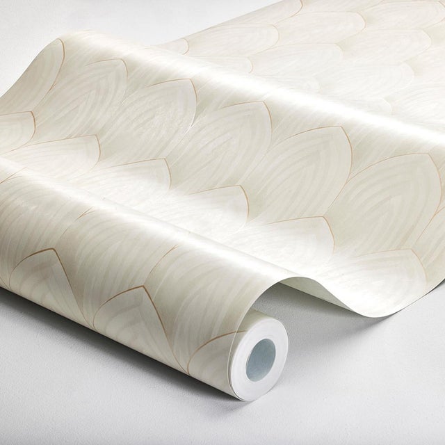 Featuring soft overlapping arches and subtle metallic accents, Golden Arches wallpaper an elegant aura and a touch of Art...