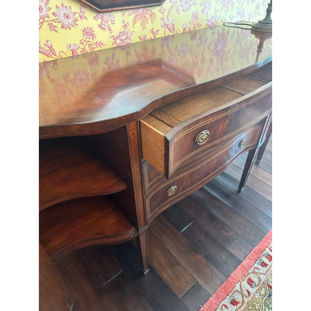 Wood Jonathan Charles Mahogany Sideboard With Curved Doors For Sale - Image 7 of 10