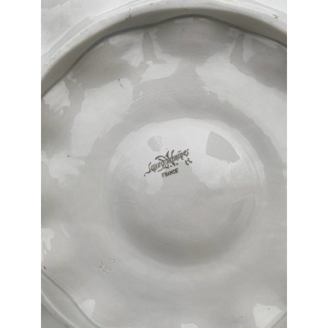 1930s Majolica Peach & Grey Shell Oyster Platter Sarreguemines, Circa 1930 For Sale - Image 5 of 6