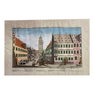 Charles Remshard, Vue d'Optique: View of the Imperial City of Augsburg, 18th Century, Engraving For Sale