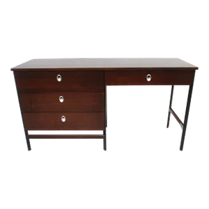 George Nelson Styled Mid Century Walnut Desk by Vista of California