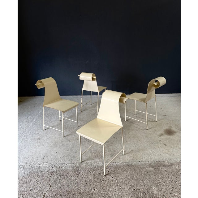 Vintage French Metal Swirl Back Garden Chairs, 1960s, Set of 4 For Sale - Image 4 of 18