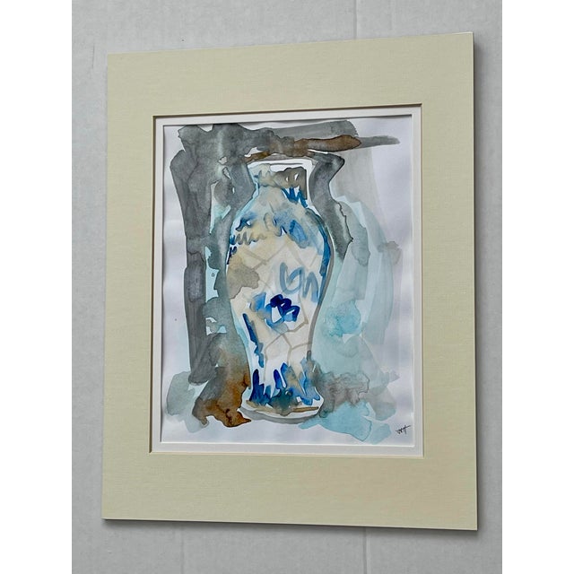 Blue and White 12 Contemporary Watercolor Painting For Sale In Washington DC - Image 6 of 9