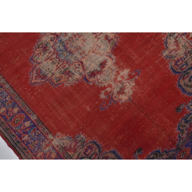 Vintage Red Oushak Area Carpet For Sale - Image 4 of 10