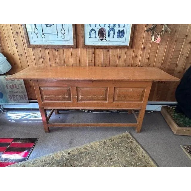 Wood Early 1900s French Baker's Table With Lift Top For Sale - Image 7 of 12